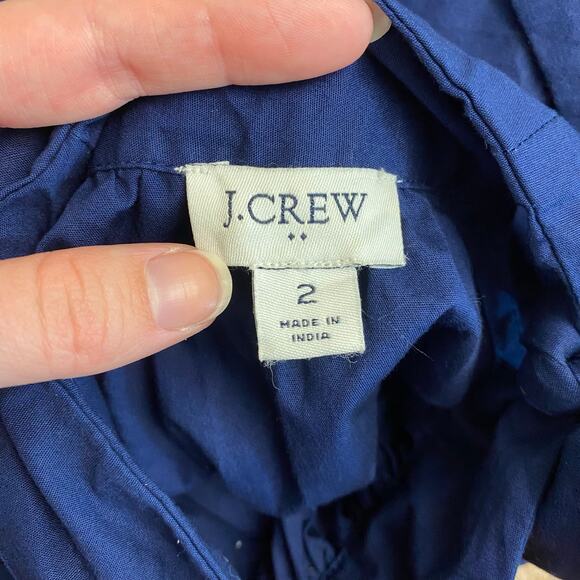J.Crew Navy Blue Poplin Halter-Neck Mini Dress Size 2 Preppy, party,‎ casual - Picture 2 of 9